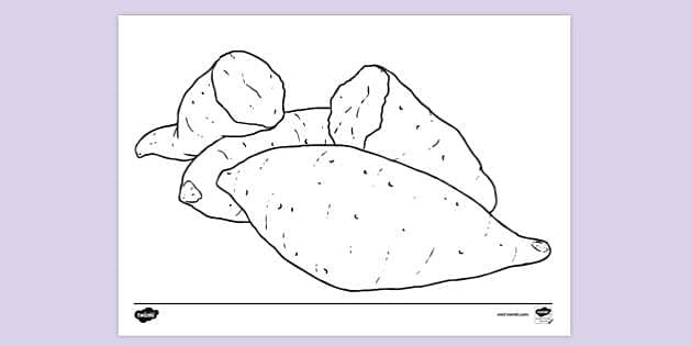 FREE! - Yam Colouring Sheets | Colouring Sheets - Twinkl