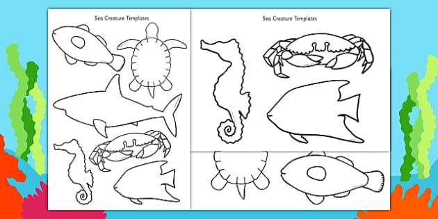 Under the Sea Creatures Templates to Cut Out | Art Resources