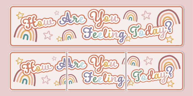 Muted-Rainbow Themed How Are You Feeling Today? Display Banner