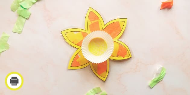 Daffodil Suncatcher - Daffodil Craft (Teacher-Made) - Twinkl