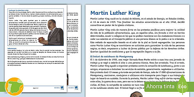 Hoja Informativa Martin Luther King