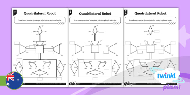 Year 5 Measurement: Quadrilateral Robot Home Learning Tasks