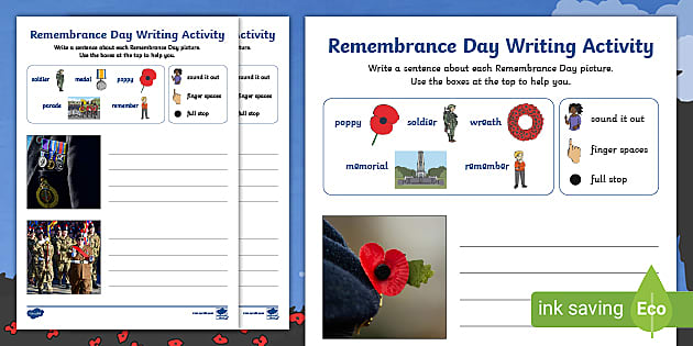 Remembrance Day Early Writing Activities - Twinkl