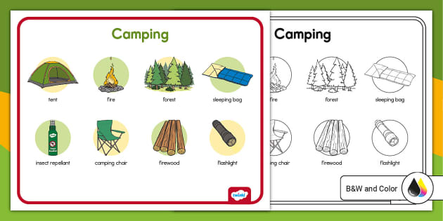 Camping Word Mat teacher made Twinkl