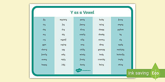 Y as a Vowel Word Mat - Twinkl Phonics - Twinkl