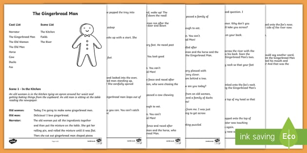 The Gingerbread Man Play Script - KS1 Play Script Examples