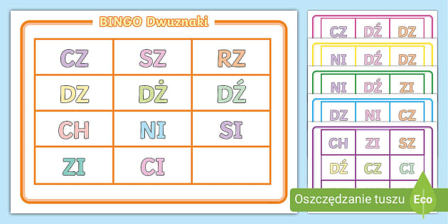 Dwuznaki Po Których Piszemy Rz Dwuznaki | Gra z dwuznakami | Bingo (Teacher-Made) - Twinkl