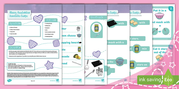 Starry Sandwiches Decodable Recipe - No Cook (teacher Made)