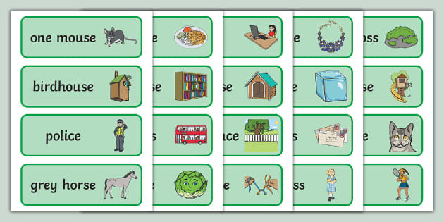 Two Syllable Final 'S' Sound Word Cards (teacher Made)