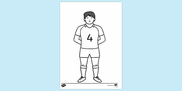 Rugby Player 4 Colouring Sheet Colouring Sheet Twinkl