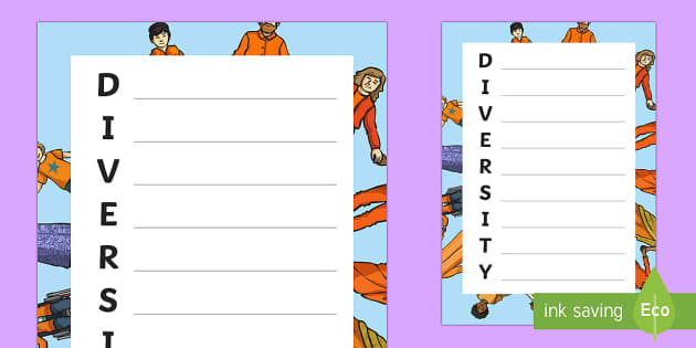 Diversity Acrostic Poem (teacher made) - Twinkl