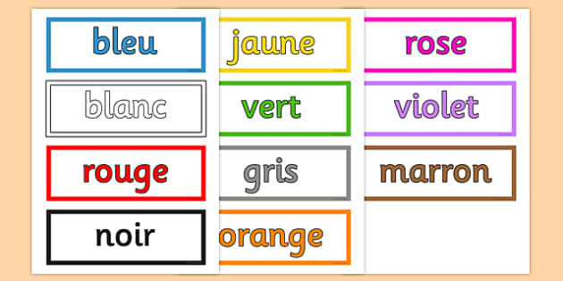 Colors In French
