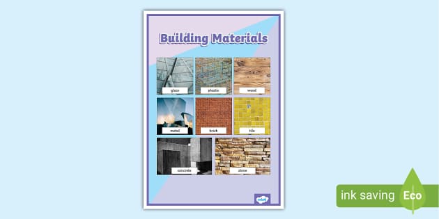 Building Materials Photo Display Poster (teacher made)