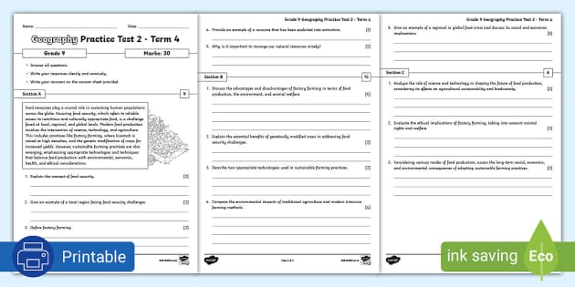 Grade 9 Geography Quiz Practice - Twinkl South Africa