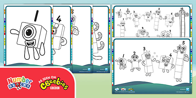 free numberblocks 1 10 colouring pages