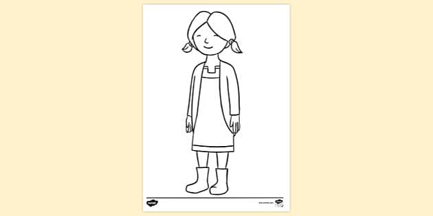 FREE! - Girl With Arms by Sides Colouring | Colouring Sheet