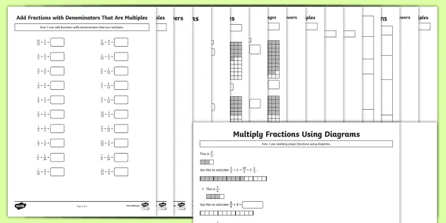 learning from home year 5 fractions worksheets pack