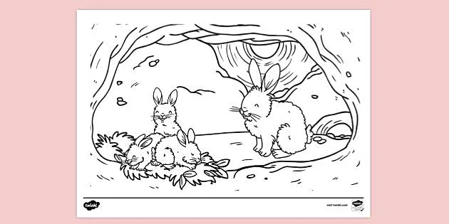 Cute Bunny - colored pencils realistic illustration