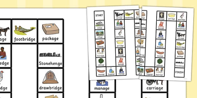 Two Syllable Final 'J' Sound Board Game (teacher Made)