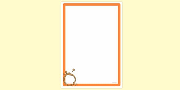 FREE! - Simple Blank Coffee Cup Ring Page Border | Page Borders | Twinkl