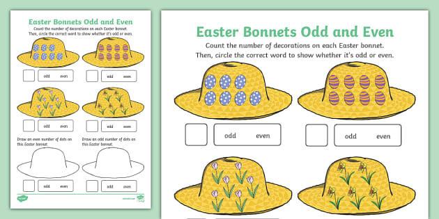 👉 Easter Bonnets Odd and Even Activity | Twinkl - Twinkl