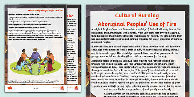 Cool Burning: Aboriginal Peoples' Use of Fire Fact File