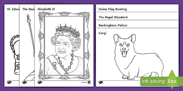 The Queen Colouring In Pack (teacher made)