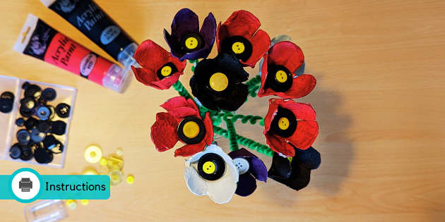 Honoring Memorial Day: Egg Carton Poppy Wreath - Niantic Children's Museum