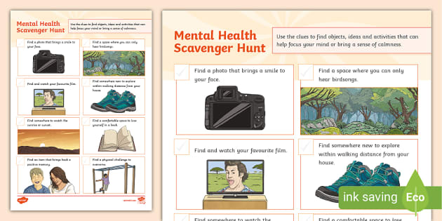 Mental Health Scavenger Hunt - Twinkl