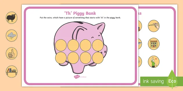 Sh Phonics Piggy Bank Activity (Teacher-Made) - Twinkl