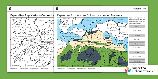 expanding-expressions-colour-by-number-ks3-maths-twinkl