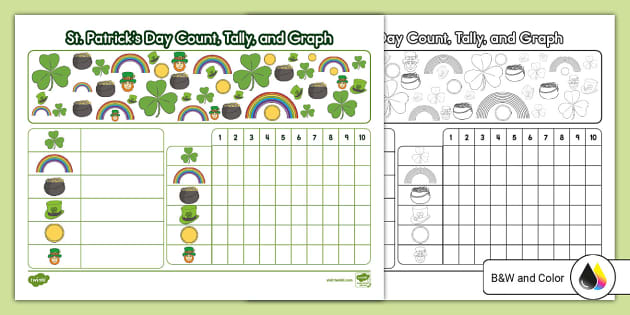 First Grade St. Patrick's Day Count, Tally, and Graph