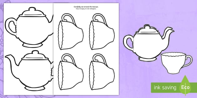 Mother's Day Card: Blank Teapot Craft English/Afrikaans