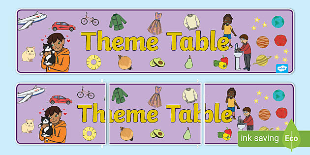 FREE! - Theme Table Display Banner (Teacher-Made) - Twinkl