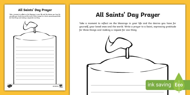 All Saints' Day Prayer Template (teacher made) - Twinkl