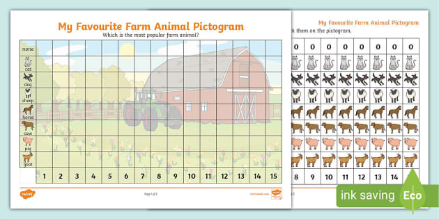Favourite Farm Animal Pictogram (teacher made) - Twinkl