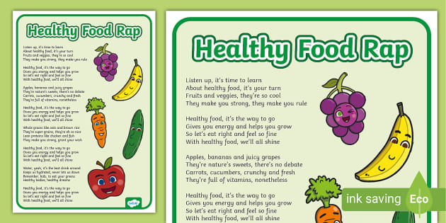 Healthy Food Rap teacher made Twinkl