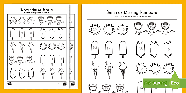 summer missing numbers activity math twinkl usa