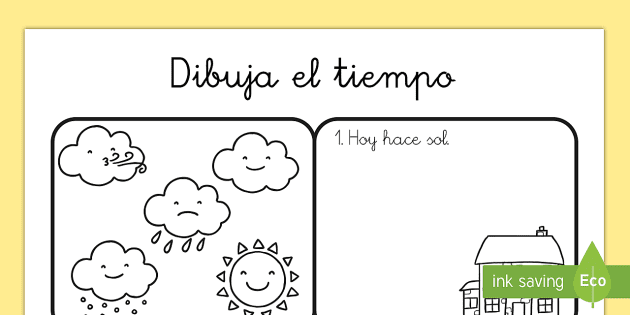 Dibujar el tiempo Ficha de actividad (Teacher-Made) - Twinkl