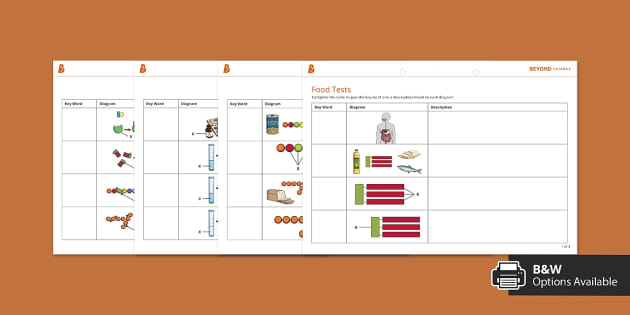 Food Tests Worksheet (teacher made) - Twinkl