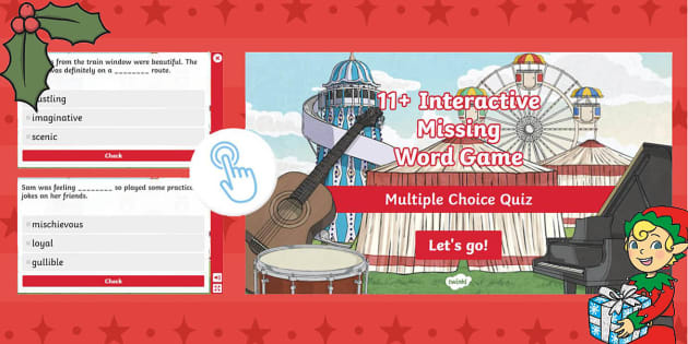 11+ Interactive Missing Word Game (teacher made) - Twinkl