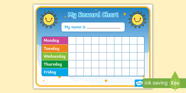 Sunshine Reward Chart teacher made Twinkl