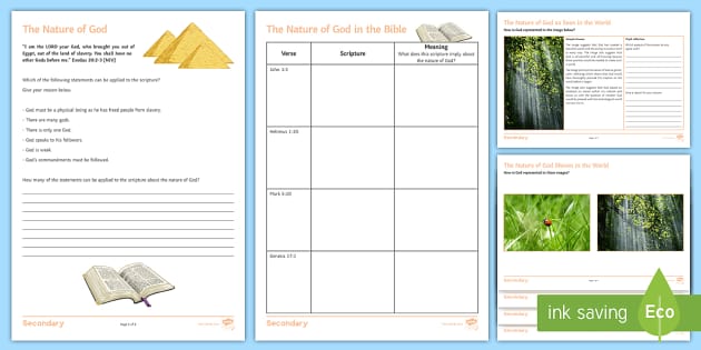 The Nature Of God Shown In The World Worksheet / Worksheets