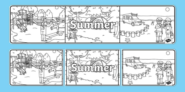 Summer Colouring Display Banner (teacher made) - Twinkl