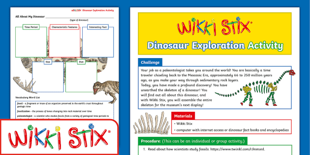 Wikki Stix Dinosaur Exploration Activity