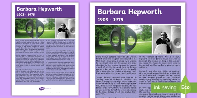 Artist Fact Sheet Barbara Hepworth