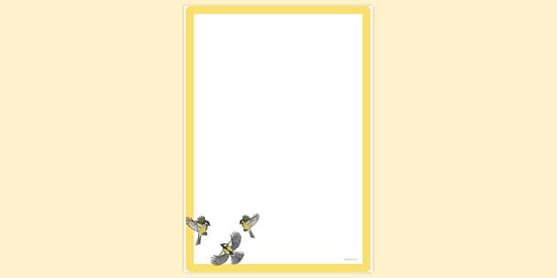 FREE! - Simple Blank Flying Birds Page Border | Twinkl