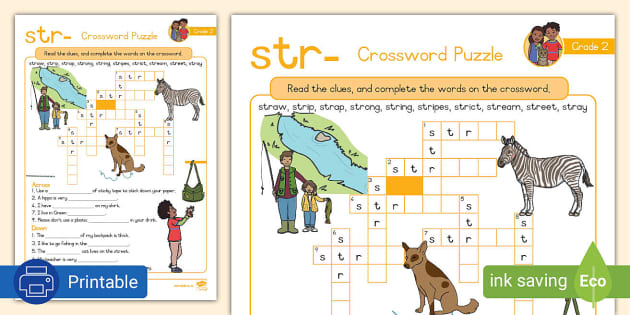 Grade 2 Phonics Crossword Puzzle Str Teacher Made