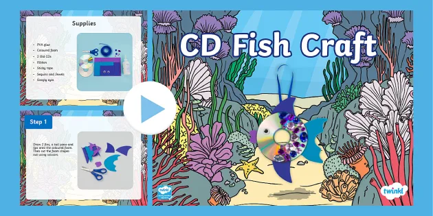 CD Fish Craft Instructions PowerPoint (Under the Sea)
