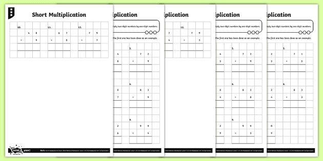 short multiplication ks2 worksheets maths twinkl
